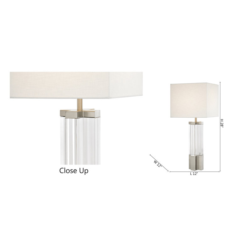 Blanchard 1-Light Metal Table Lamp With A Shade, Polished Nickel