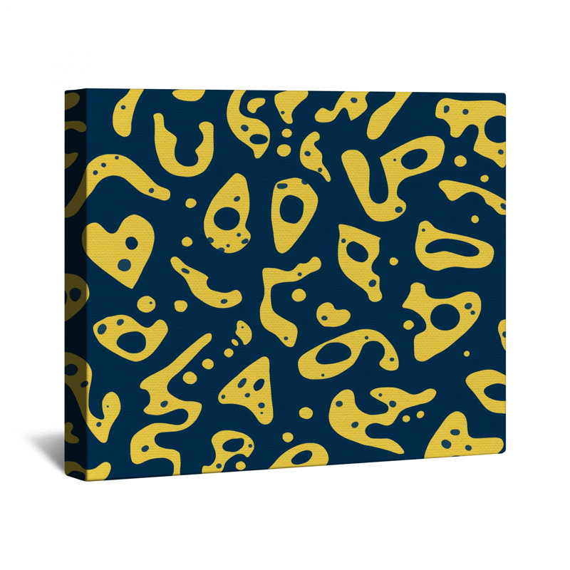 Toile de galerie jaune à formes abstraites en plusieurs tailles, 12 x 12 inches