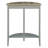 Grey Oak And Grey Half Moon Console Table With Bottom Shelf