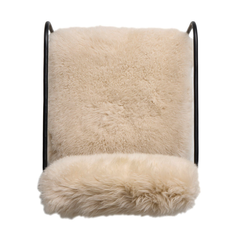 Fenn Desk Chair-Crypton Nomad Mushroom, Champagne Mongolian Fur