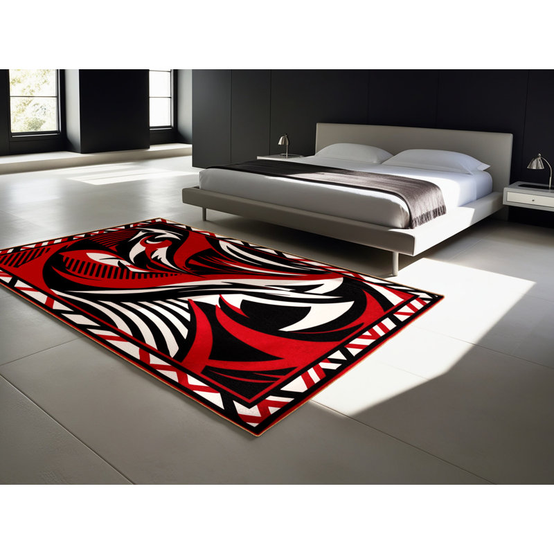 Tapis abstrait Abstract Inferno, Carré 6 pi