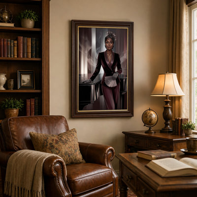 «Gallery Wrap», art mural sur toile pour le salon, la chambre à coucher, le bureau ou le vestibule - décoration murale décorative avec femme élégante