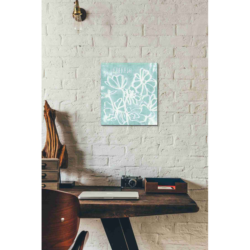 «Refresh Mint» par Linda Woods, art mural sur toile, H 12 po x l 12 po
