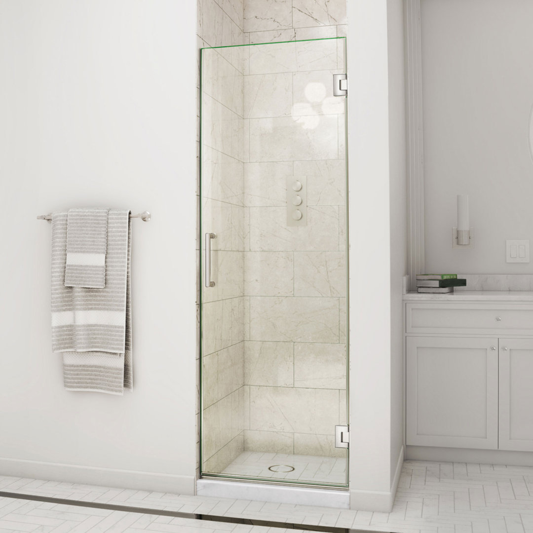 Unidoor 30" W x 72" H Hinged Frameless Shower Door DreamLine 