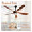 Sofucor 52 Inch Modern Ceiling Fan with Light - Quiet DC Motor, Dimmable LED, 6 Speeds 5000CFM, Reversible for Living Room Bedroom, Brown