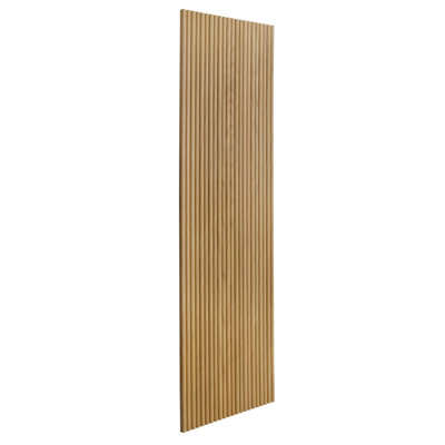 Lambris en bois à rainure et languette flexible en demi-cercle, 47,3 po × 11,8 po, revêtement mural 3D pour décoration intérieure, chêne huilé (paquet de 2/7,74 pi²)