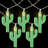 10-Count Green Cactus LED String Lights - 4.5ft Clear Wire