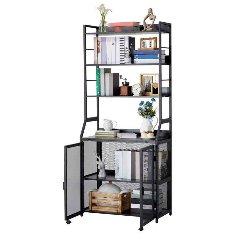 Bibliothèque de bureau moderne en métal durable, Black