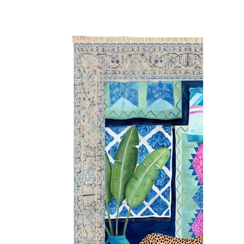 Leopard in the Greenhouse Scene Rug
