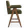 Brittnie 25.5" Full Back Walnut Wood Upholstered Counter Stool With Arms