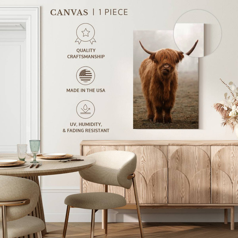 Brampt Horned Highland Cow, 48" H x 32" W