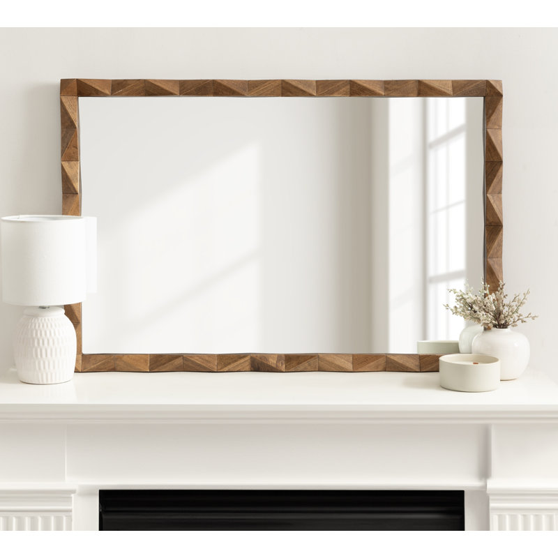 Miroir de salle de bain, Bois brun moyen