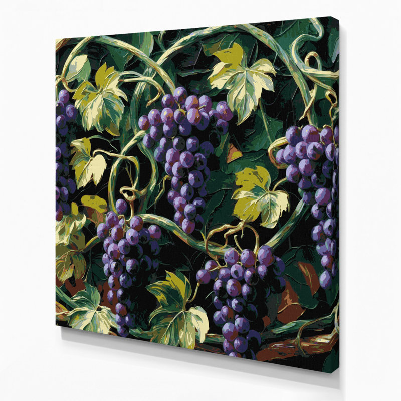 Art mural sur toile Botanical Grape Vines, 11" H x 14" W