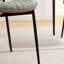 Ensemble de 2 chaises de salle à manger rétro du milieu du siècle en lin olive avec dossier rembourré, pieds fuselés en métal et revêtement PU anti-rayures, grain de noyer naturel, pieds stables.