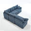 Canapé modulaire rembourré, canapé convertible en forme de L de 5 L en bleu foncé avec canapé en tissu doux, dossier à 5 places et ressorts ensachés