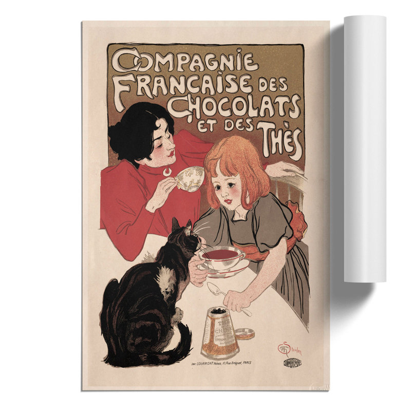 Compagnie Francaise Des Chocolate by Theophile Steinlen - Frameless Print, 30cm H x 21cm W x 0.1cm D
