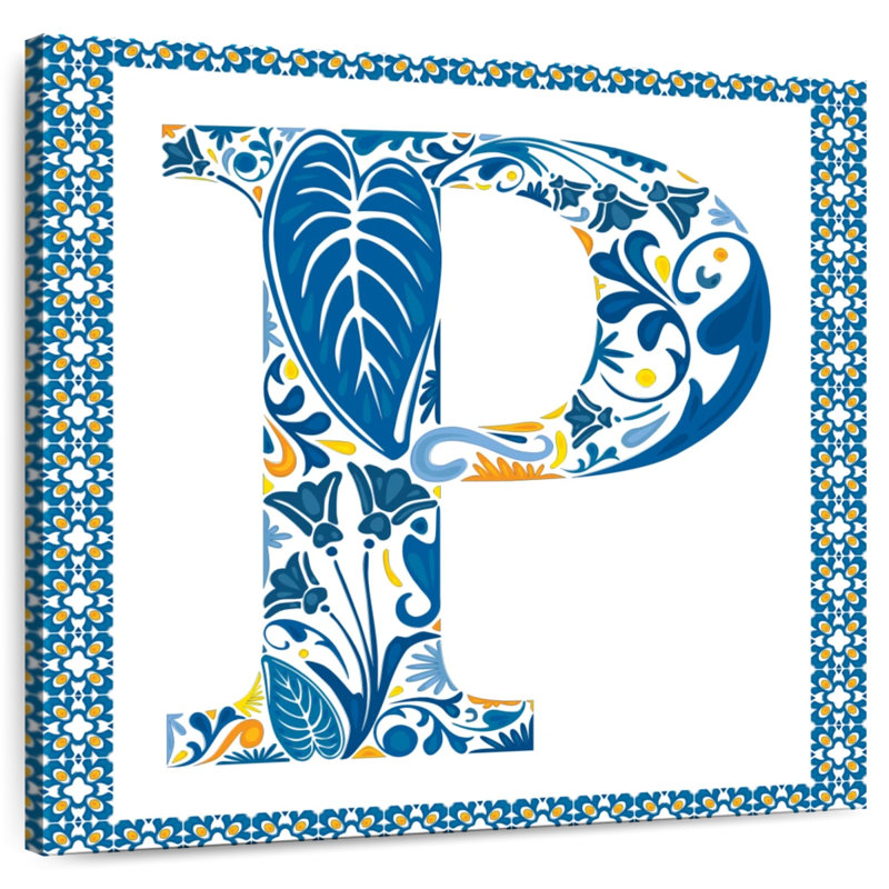 Motif floral Keiri lettre P, H 20 po x l 20 po