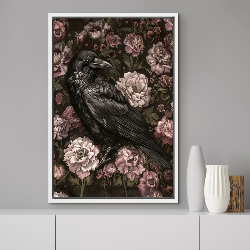 Corbeau corbeau, H 24 po x l 16 po, Blanc