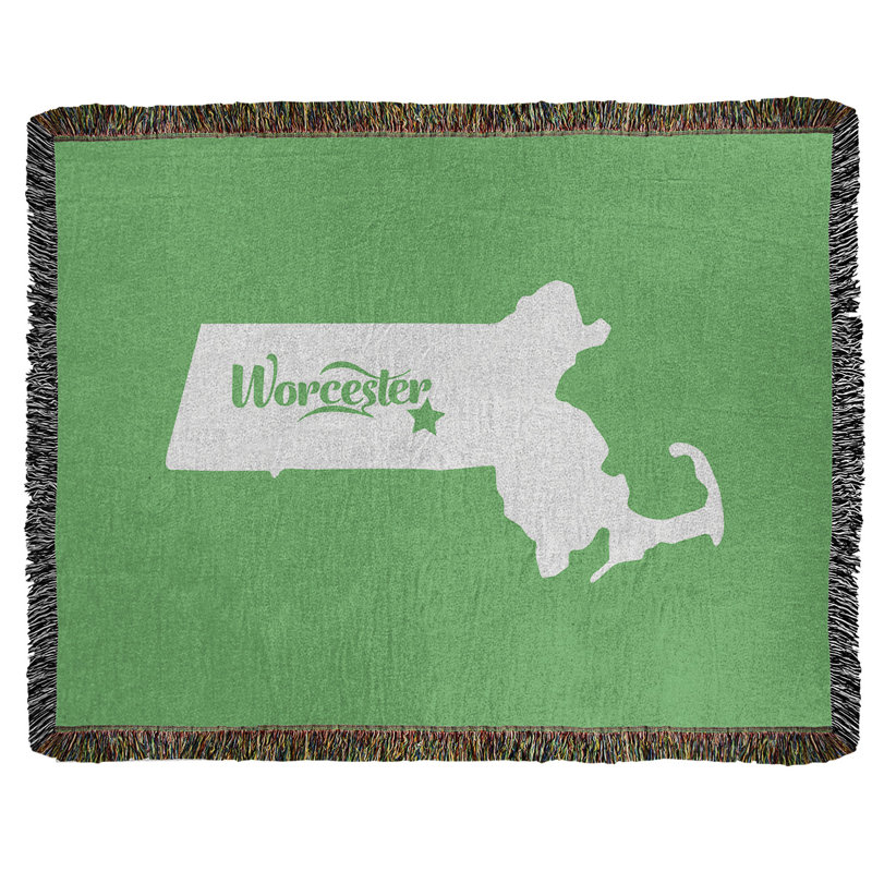 Hand Woven Throw Blanket, 37" W x 52" L, Green