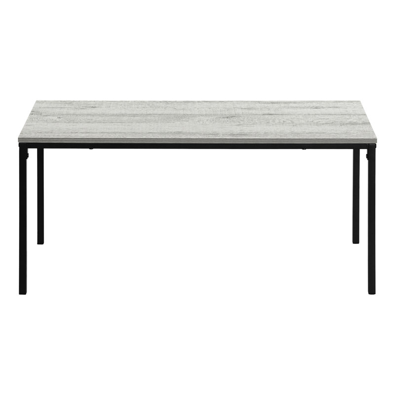 Centre de table Modern Living, table basse rectangulaire de L 40 po, stratifié gris, table d'appoint en métal noir pour la surface, rectangulaire, fabrication
