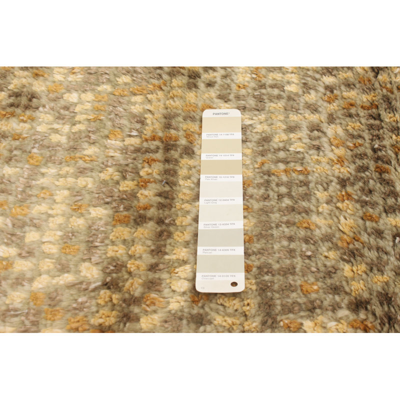 Tapis beige / brun en laine noué à la main