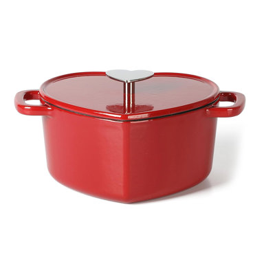 Four en fonte émaillée 2 QT Martha Stewart Heart - rose