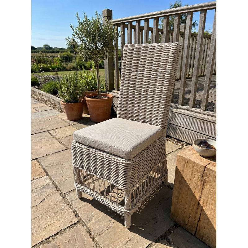 Casella Pebble Outdoor Patio Dining Chairs - Bliss Linen, Bliss Linen, White
