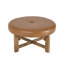 Grand pouf rond, base en bois et cuir PU, table basse moderne pour la maison-613328719