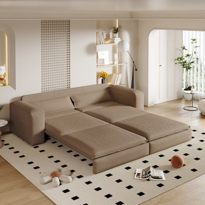 Canapé-lit 93 po pour très grand lit, canapé-lit escamotable, canapé-lit convertible 3 en 1, méridienne, canapé-lit 3 places avec 2 coussins lombaires pour le salon, bureau