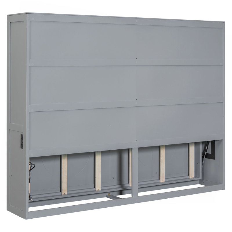 Grand lit escamotable mural, Grey, Queen