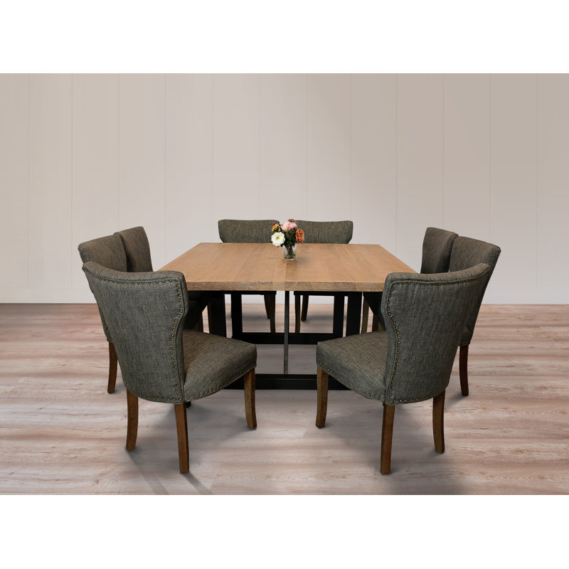 Logan 9-piece Dining Set With 8 Jill Dining Chairs In Dark Gray