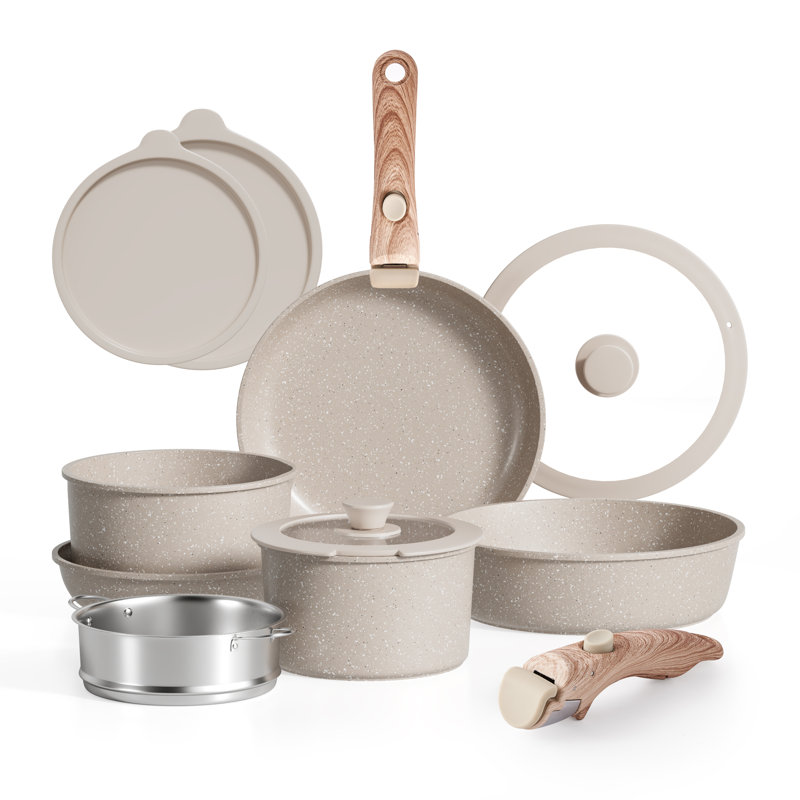 Ensemble de batterie de cuisine 11 pièces, Tons terreux