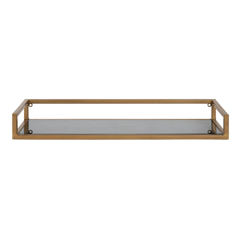 Chainbridge Accent Shelf, Gold/Black