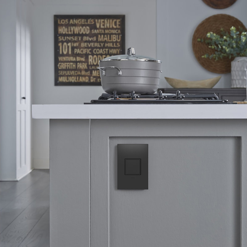 Adorne 15A 1-Gang Tamper-Resistant Pop-Out Outlet, Graphite