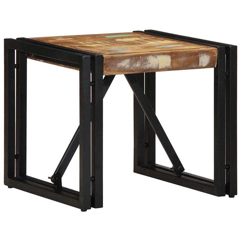 Coffee Table Solid Wood Acacia, 35cm H x 40cm W x 40cm D, Multicolour