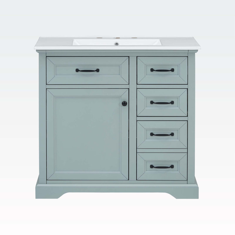 36" Bathroom Vanity with Sink, Gray