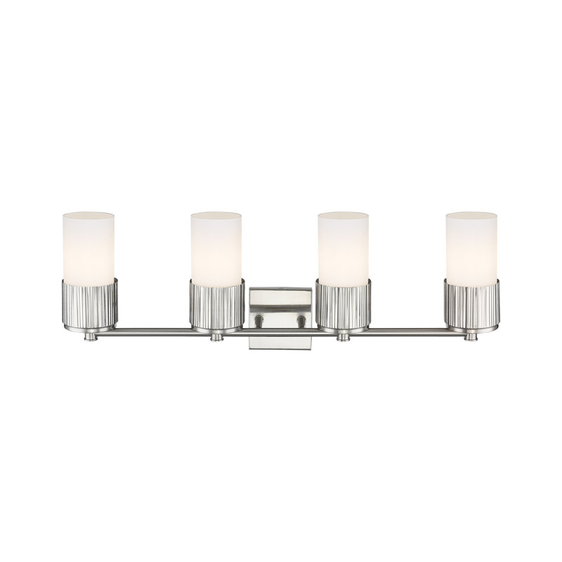 Éclairage pour meuble-lavabo mural 4 po Bolivar, Blanc, Nickel satiné