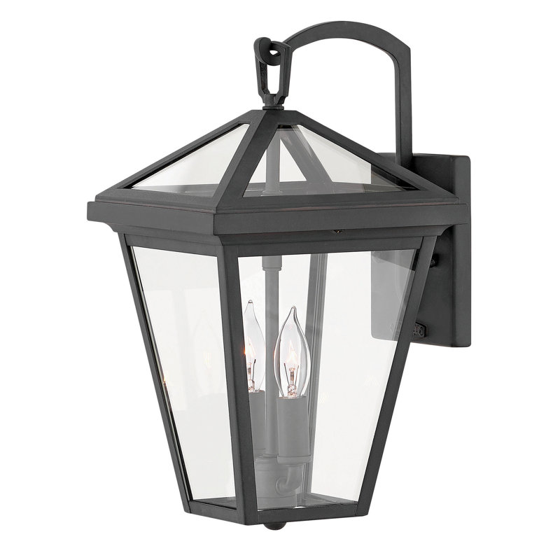 Aalford Place 2-Light Outdoor Wall Lantern, Museum Black, 14" H x 8" W x 9" D