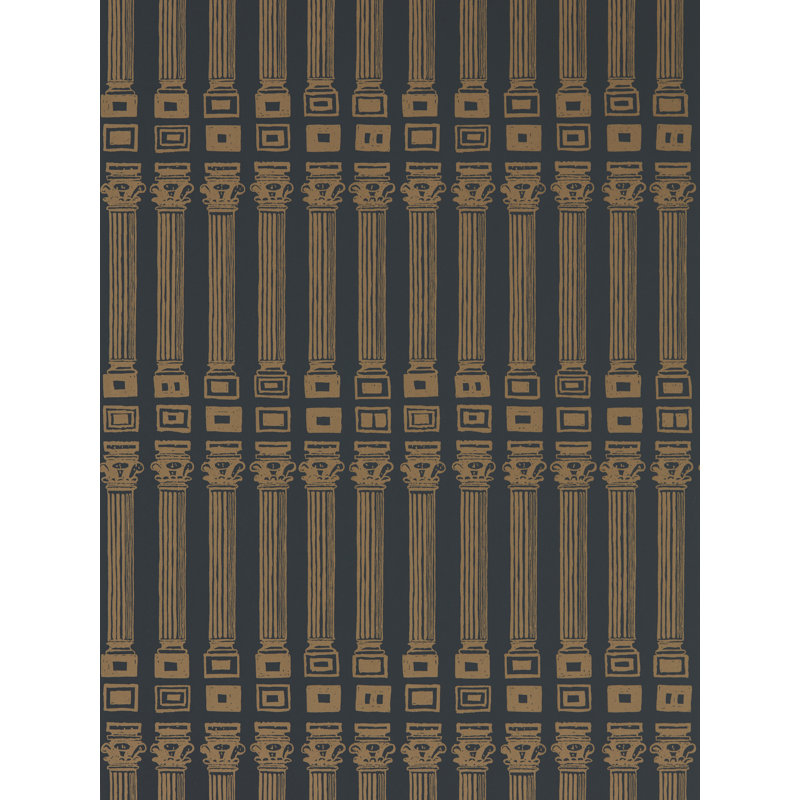 Columns Wallpaper, Vine Black/Antique Gold
