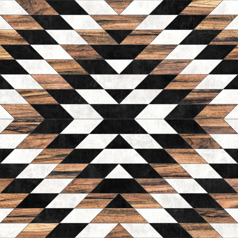 "Urban Tribal Pattern No13" par Zoltan Ratko - reproduction d'art sur toile tendue, H 12 po x l 12 po, Non, Toile tendue