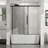 Bathroomsliding Shower Door1/4"  6Mm  Tempered Glass60" W X 58" Hreversible Designstainless Steel Framematte Black 1/4" Thick Glass Sliding Door For Bathroom, 60" Width Adjustable, Stainless