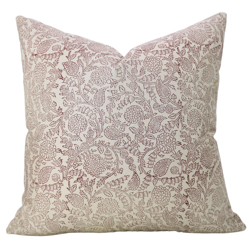 Ensemble de 4 taies d'oreiller décoratives en coton blanc Fab Divine, (Gopi, marron), H 26 po x l 26 po