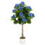 Hortensia artificiel 3 pi avec fleurs bleues, plante artificielle réaliste en pot pour la maison et le bureau