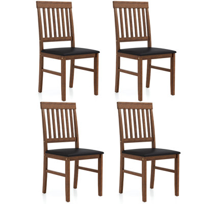 Ensemble de 4 chaises de salle à manger en bois d'hévéa Heidy