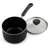 Cook N Home Nonstick Sauce Pan Set 1Qt and 2Qt, Multi-purpose Pots Set Saucepan Kitchenware with Glass Lid, Black, Aluminum