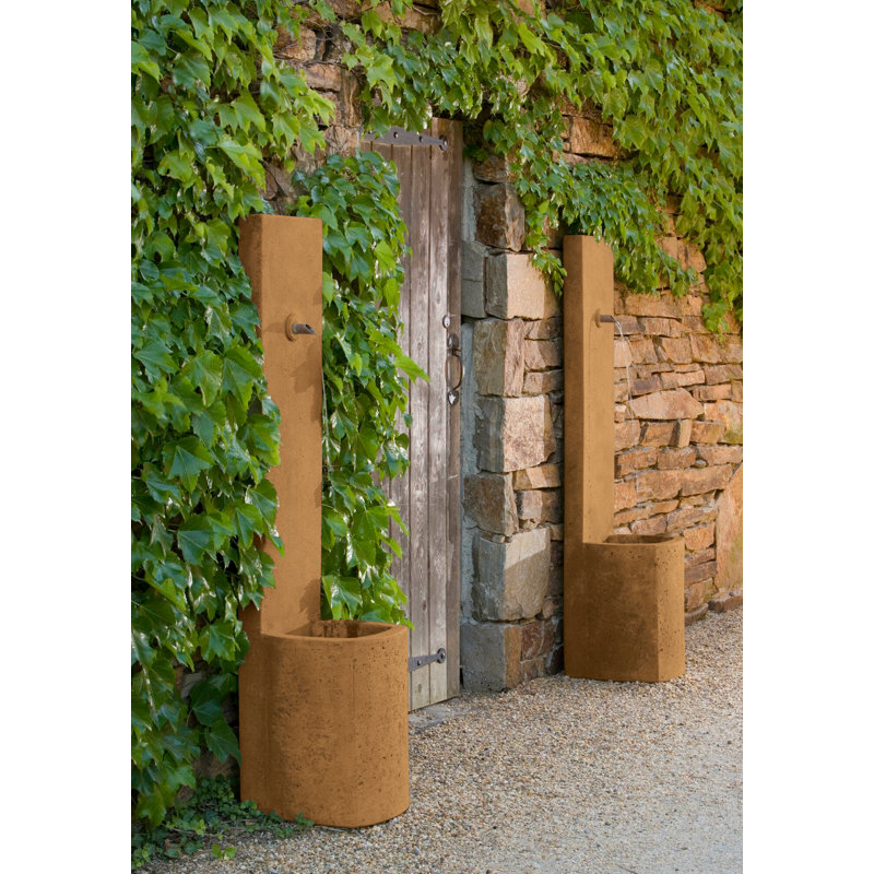 Echo Hand Crafted Weather Resistant Floor Fountain with Light, Travertine