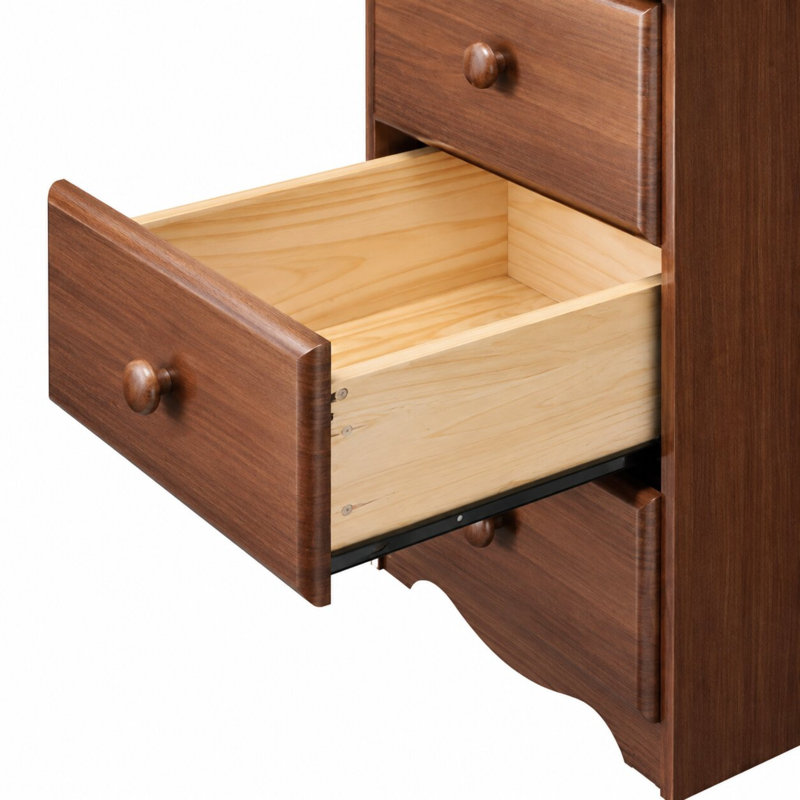 Gallashaw 100% Solid Wood 3-Drawer Nightstand, Mocha