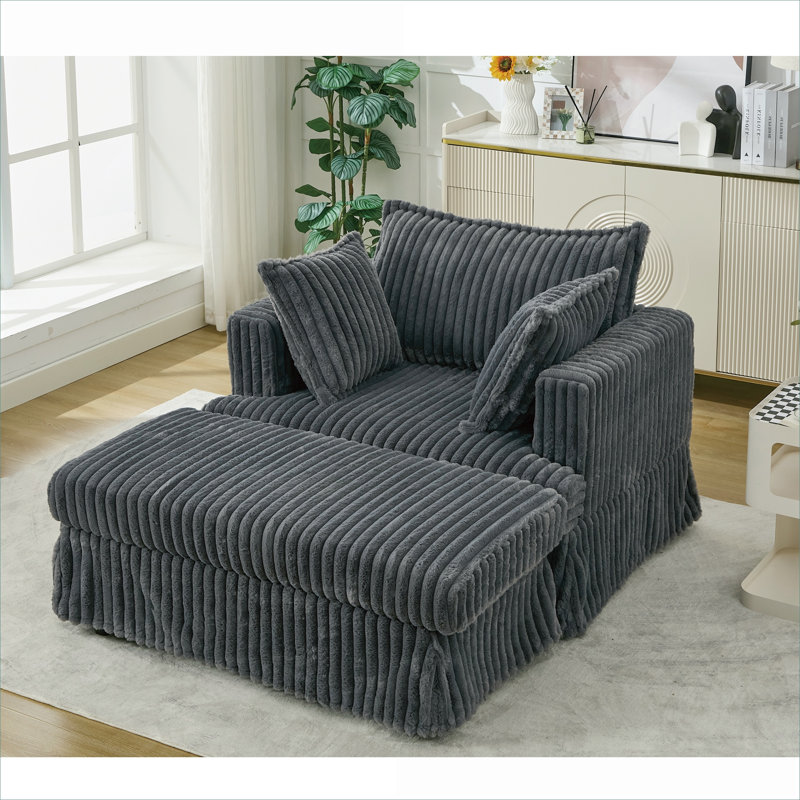 Chaise longue inclinable avec repose-pieds xpiyaer, Dark Grey