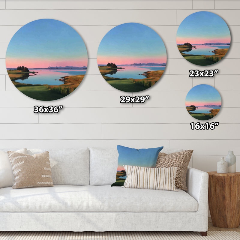 Décoration murale ronde en métal Summer Sunrise Meadows In Canada - Vancouver, L 23 po x H 23 po