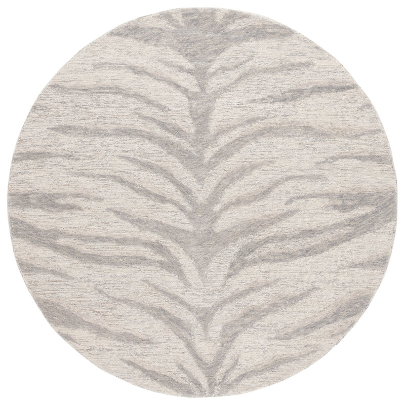 Tapis en coton touffeté à la main Vishakan, Rond 6 pi